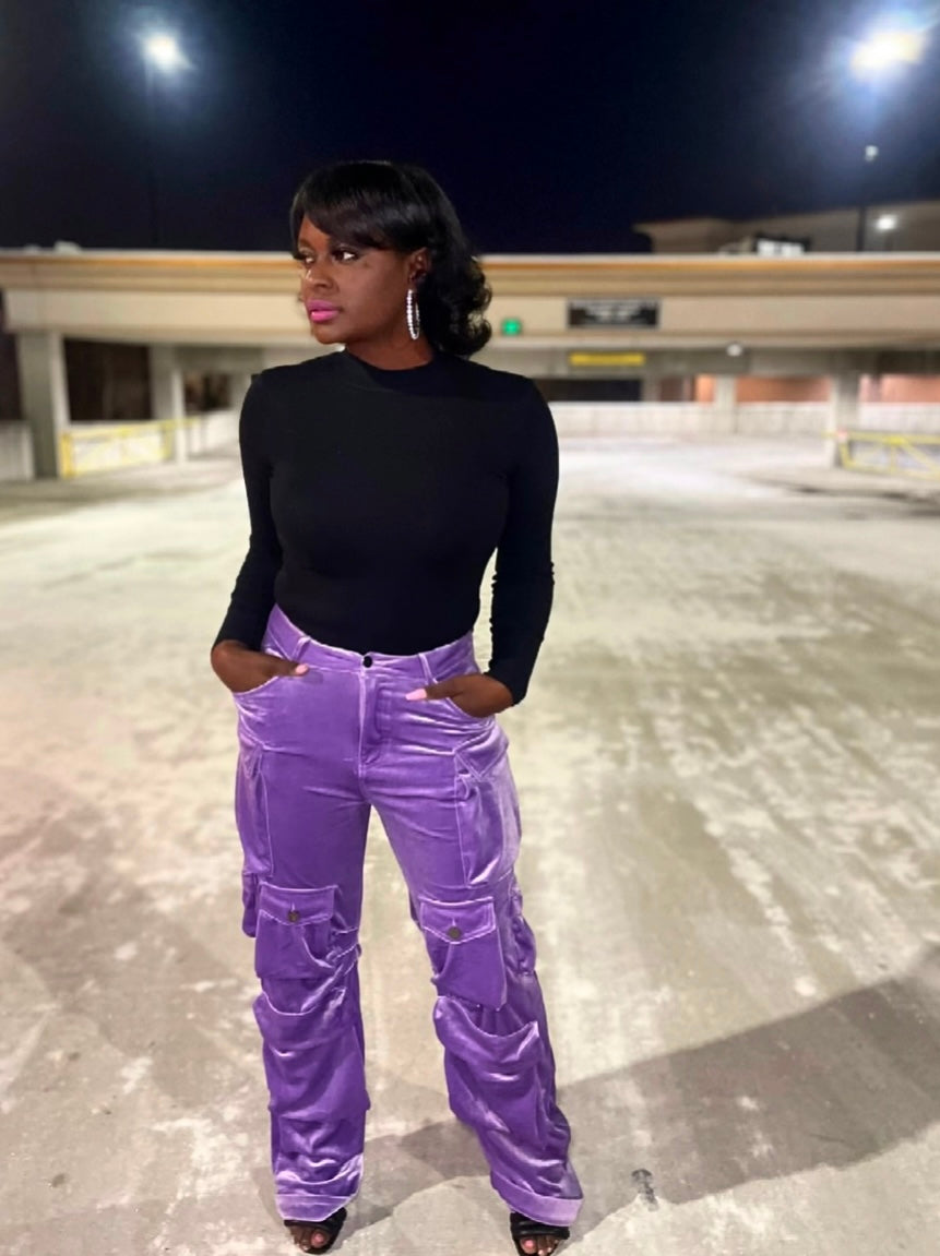 "Mindy” velour cargos
