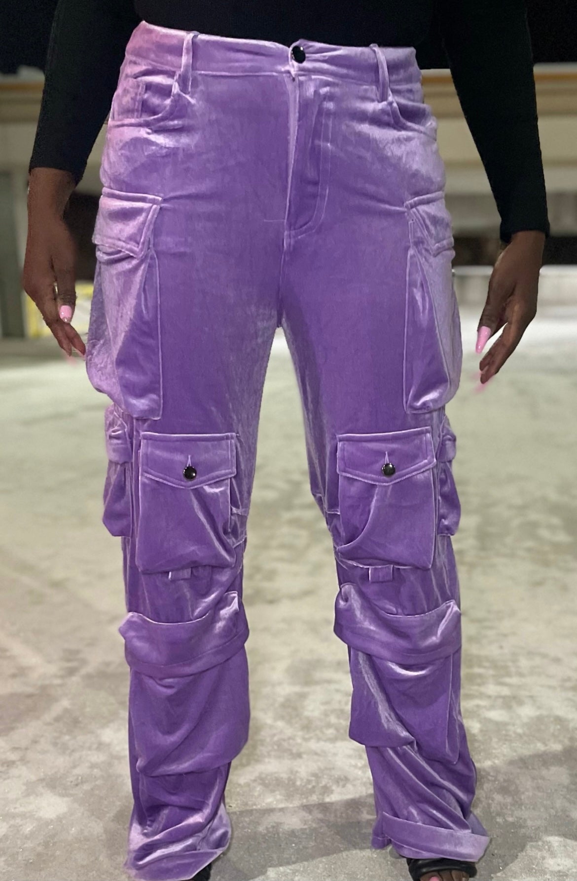 "Mindy” velour cargos