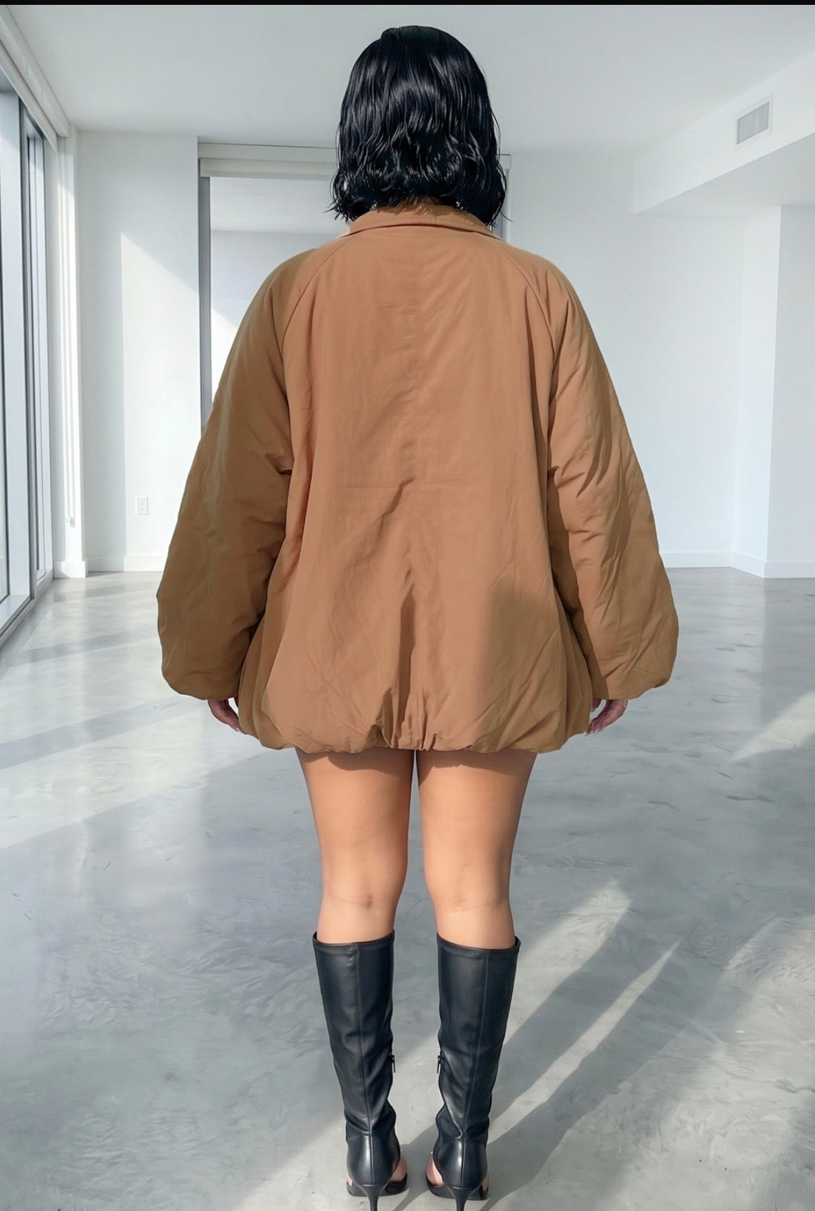 The Mocha Muse Bubble Jacket | Chocolate